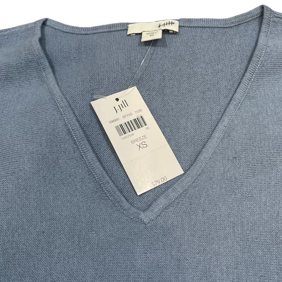 j jill sweater XS V-Neck in Breeze Blue with Long Sleeves NwT - Picture 2 of 4
